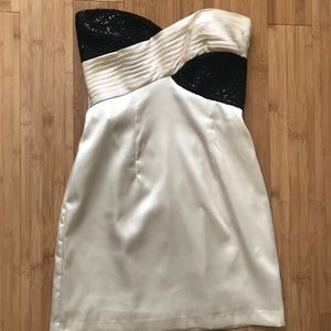 Strapless, silk homecoming / winter gala dress